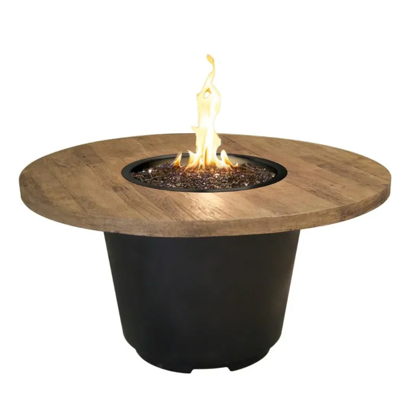 American Fyre Designs Cosmopolitan 48-Inch "Reclaimed Wood" Round Gas Fire Pit Table Buy Today