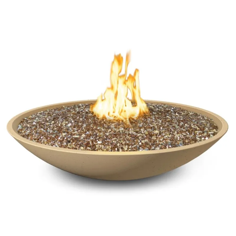 American Fyre Designs Marseille 48-Inch Round Concrete Gas Fire and Water Bowl Certified