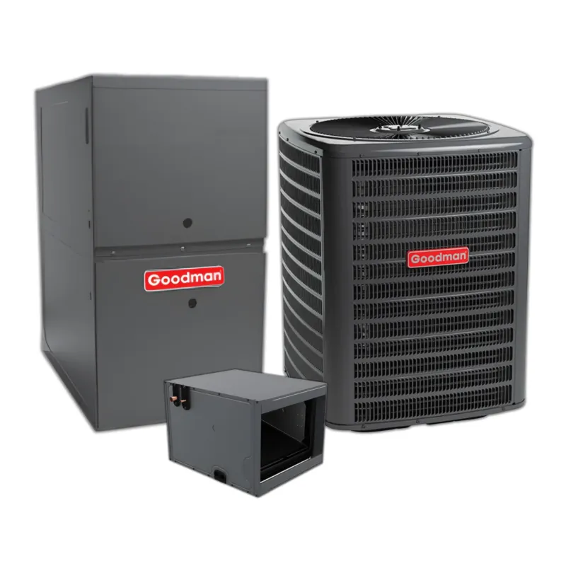 Goodman 2.5 Ton 15.2 SEER2 Central Air Conditioner, 80% AFUE 80K BTU Gas Furnace and Evaporator Coil Buy Online
