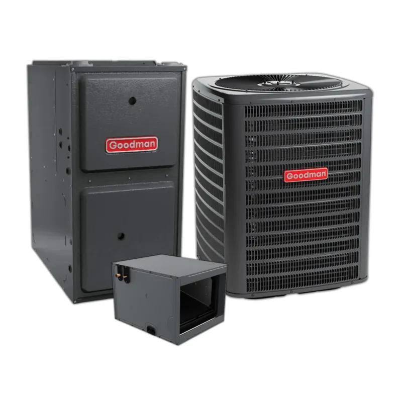 Seasonal Sale Goodman 2.5 Ton 15.2 SEER2 Central Air Conditioner, 96% AFUE 100K BTU Gas Furnace and Evaporator Coil