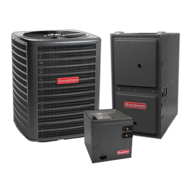 Seasonal Sale Goodman 2.5 Ton 15.2 SEER2 Central Air Conditioner, 96% AFUE 60K BTU Gas Furnace and Evaporator Coil