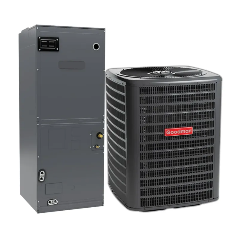Goodman 3 Ton 14.3 SEER2 R-32 Heat Pump Condenser & Variable-Speed Air Handler with 10kW Heat Kit Secure Checkout