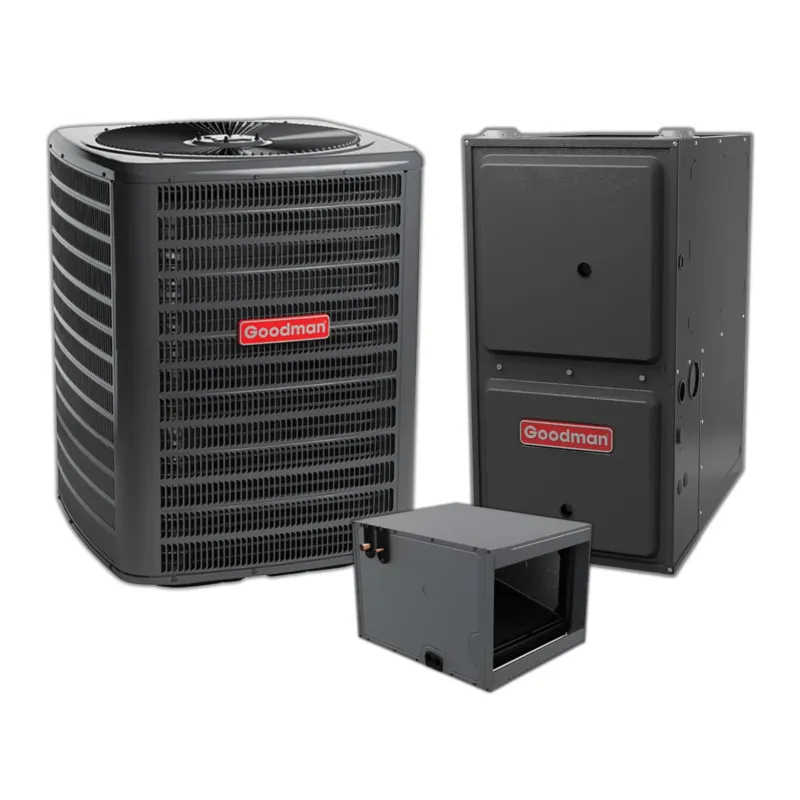 Bargain Goodman 3.0 Ton 13.4 SEER2 Central Air Conditioner , 92% AFUE 100K BTU Gas Furnace and Evaporator Coil