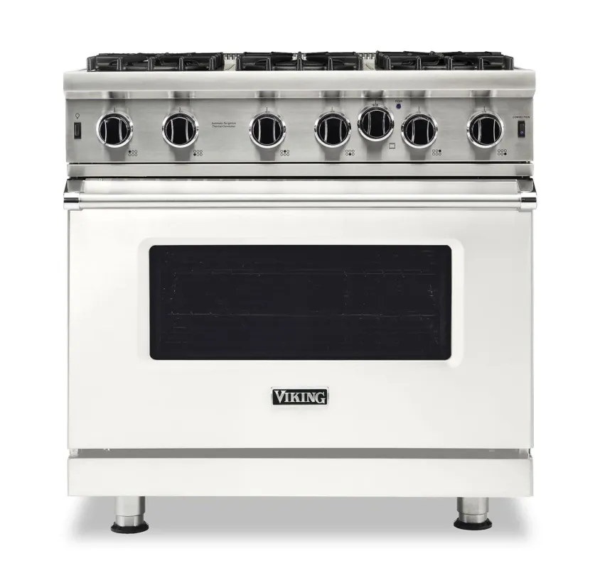 VIKING VGIC53626BPW 36" Open Burner Gas Range - VGIC5362 Viking 5 Series White High Quality