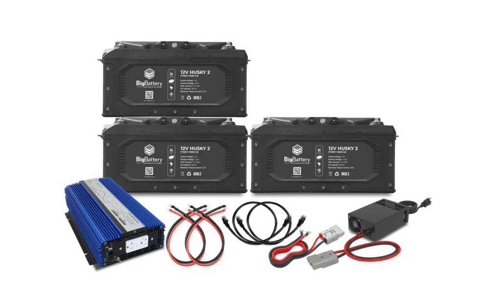 BigBattery 12V 3X HUSKY 2 Power Kit – AIMS Inverter Charger (2000W | 15.36kWh) Price Cut
