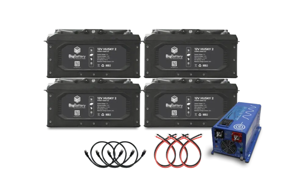 BigBattery 12V 4X HUSKY 2 Power Kit with AIMS (2000W | 20.48kWh) In Demand