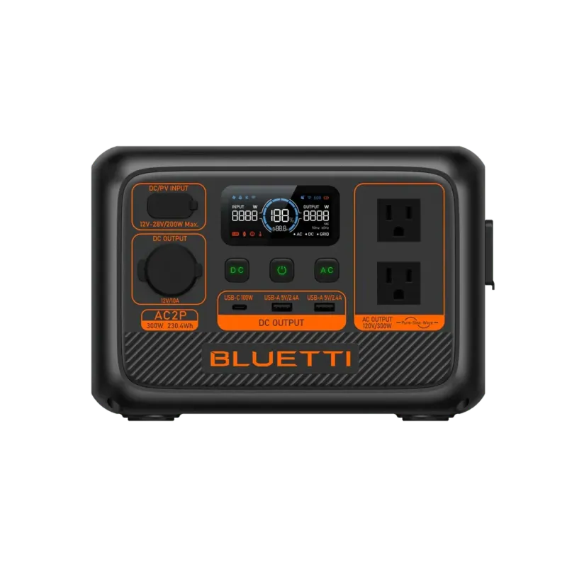 Bluetti AC2P Portable Power Station Solar Generator (300W | 230.4Wh) - AC2P | 300W 230.4Wh Power Station Trending