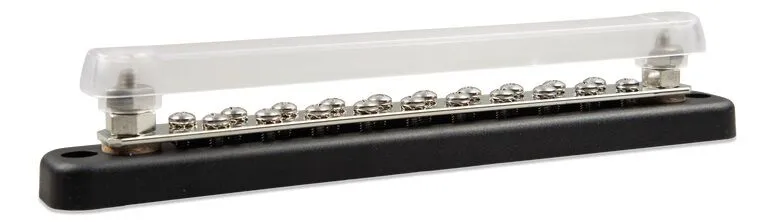 Latest Victron Energy Busbar Rated for 150 Amp with 2 Terminals and 20 screws plus cover