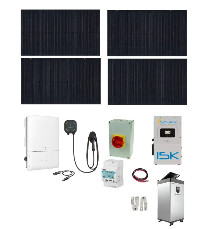 12.6kW EV Solar+Battery Charging System Supports - 13.3kW of Canadian Solar, 9.6kW GoodWe inverter, Sol-Ark 15K inverter, Pulsar Plus 48A EV Charger and Fortress eVault Max 18.5 No Minimum Order