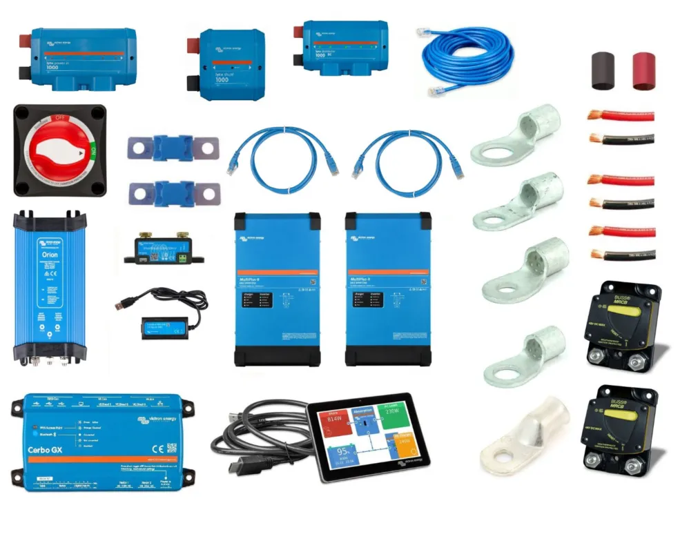 Buy Direct NAZ 24 Volt 50 Amp Inverter/Charging Kit - Two 3000 Watt Inverters plus 50 Amp Charger, Battery Monitoring, Wiring and OCPD