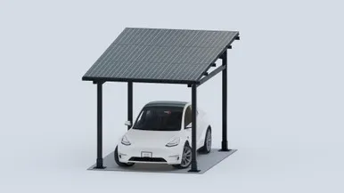 New Arrival Chiko USA Premier Residential Steel Carport | Black | Solar Pergola | Solar Gazebo