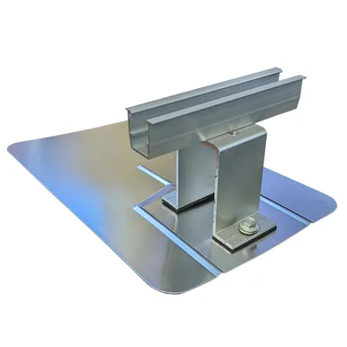6in Asphalt Mini Rail With Flashing Roof Mount for Panel | Silver Luxury
