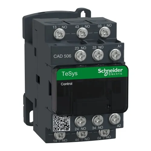 New Arrival Schneider CAD506M7 Square D TeSys Industrial Relay 220 VAC coil Five Pole 5-NO Single Throw