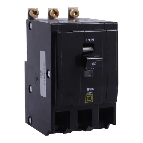 While Supplies Last Schneider Electric QOB3905273 Mini circuit breaker, QO, 90A, 3 pole, 120/240 VAC, 10 kA, bolt on mount, ring terminals