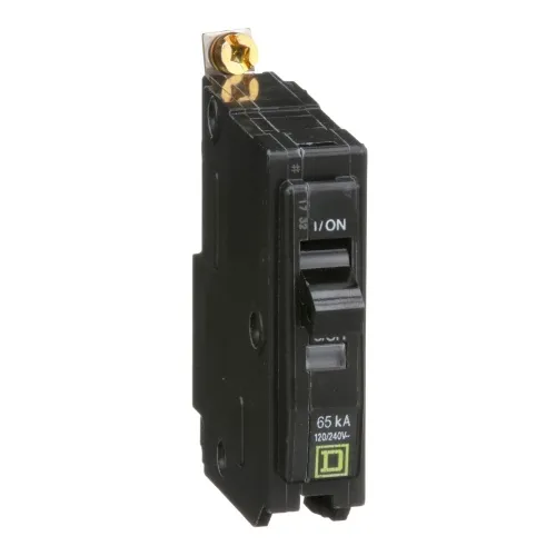 Bargain Schneider Electric QHB115 Mini circuit breaker, QO, 15A, 1 pole, 120/240 VAC, 65 kA, bolt on mount
