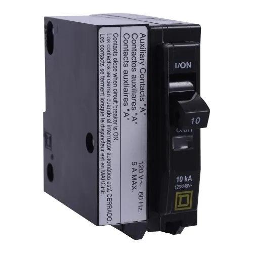 Order Now Schneider Electric QO115EPD1200 Mini circuit breaker, QO, 15A, 1 pole, 120 VAC, 10 kA, 30mA grd fault B, plug in mount,, aux switch 1A