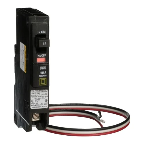 Schneider Electric QO115PL Mini circuit breaker, QO, 15A, 1 pole, 120/240 VAC, 10 kA, Powerlink, plug in mount No Minimum Order