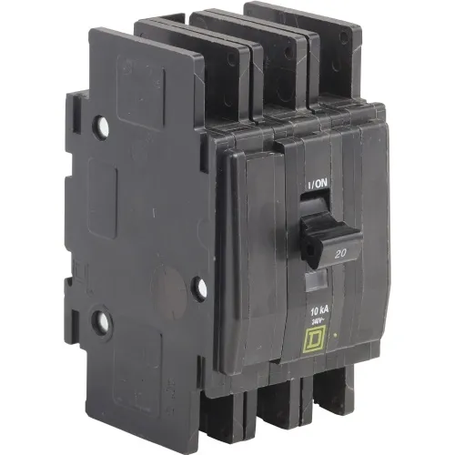 Schneider Electric QOU3255283 QOU Miniature Circuit Breaker, 25A, 3P, 240V, 10kA, Ring Terminal Certified