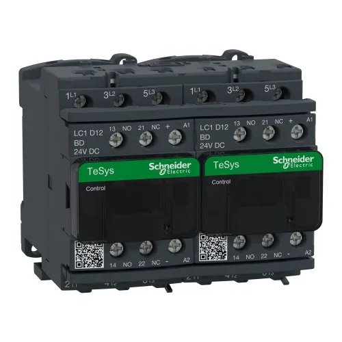 Brand New Schneider Electric LC2D12BDV TeSys D reversing contactor - 3P(3 NO) - AC-3 - <= 440 V 12 A - 24 V DC coil