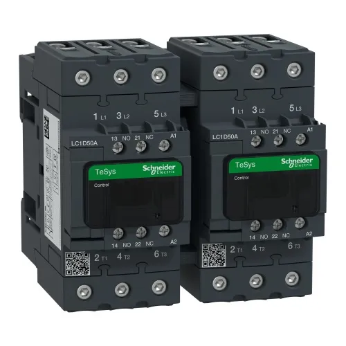Schneider Electric LC2D50AK7 TeSys D reversing contactor - 3P(3 NO) - AC-3 - <= 440 V 50 A - 100 V AC coil Luxury