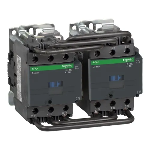 Brand New Schneider Electric LC2D80E7 TeSys D reversing contactor - 3P(3 NO) - AC-3 - <= 440 V 80 A - 48 V AC coil