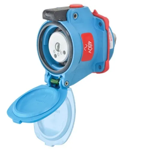Meltric 63-14042 DSN20 Switch-Rated Receptacle 480 VAC 20A Blue Poly Direct From Factory