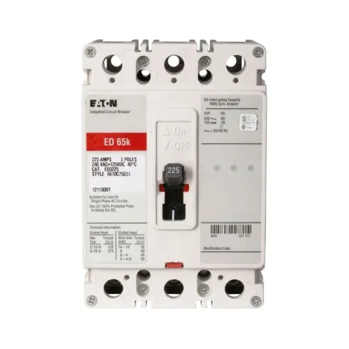Special Discount Eaton ED3200LU18 Molded Case Circuit Breaker, C Series, 240 Max Volt, 200 Amp, Three Pole