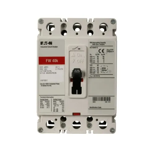 Get Yours Eaton FWF3125V Molded Case Circuit Breaker, C Series, 690 Max Volt, 125 Amp, Three Pole