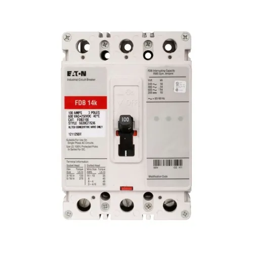 Eaton FDB3150LS06 Molded Case Circuit Breaker, C Series, 600 Max Volt, 150 Amp, Three Pole Bargain