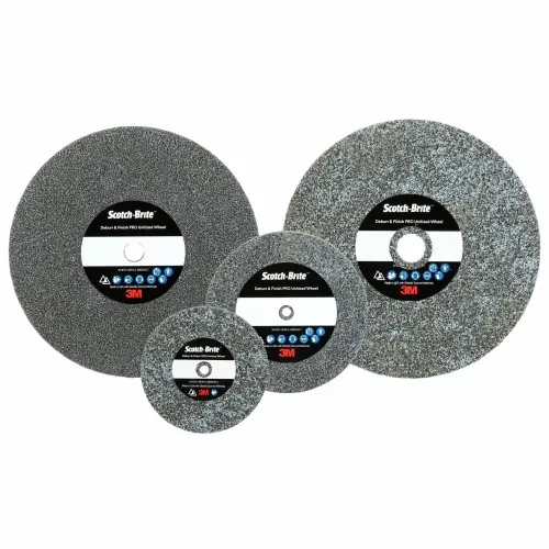 3M 7100251899 - 3M Scotch-Brite™ Deburr & Finish Pro Unitized Wheel, DP-UW, 8C Medium+, 3 in x 1/2 in x 3/8 in Free Delivery