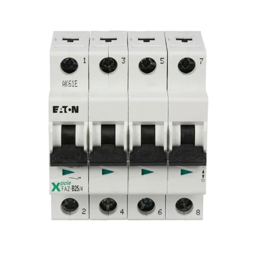Eaton FAZ-B6/4 Mini CB - 6 Amp, Four Pole, 277 VAC, B Curve Top Rated