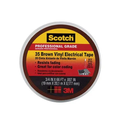 3M 10885-BA-5 "Scotch" Vinyl Electrical Tape 3/4"X66' - Brown Big Sale