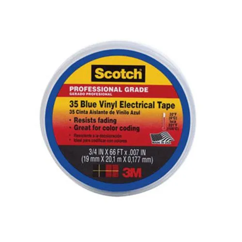3M 10836-BA-10 Electrical Tape #35 3/4"X66' - Blue High Quality