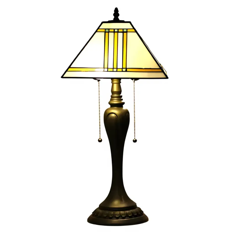 Vintage Square Tiffany-Inspired Lamp for Sale - No Bulb Trending