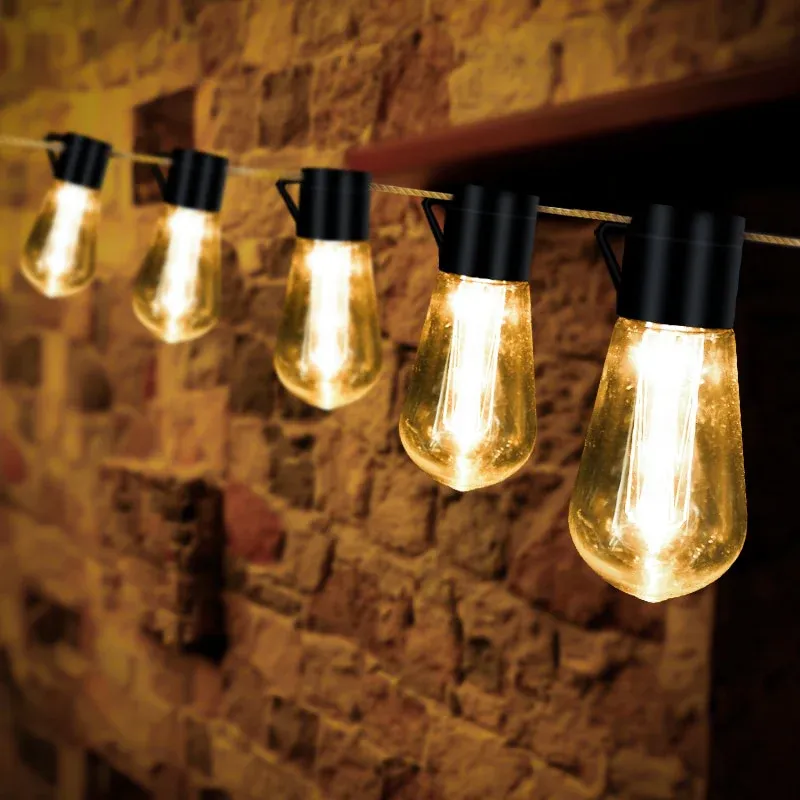 LED Solar String Lights Christmas Decoration Light Bulb IP65 Waterproof Patio Lamp Holiday Garland For Outdoor Garden Furniture Must Have